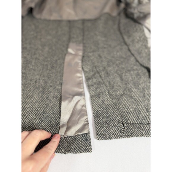 Vintage Haggar Imperial Herringbone Wool Blazer Elbow Patches USA - Picture 2 of 16